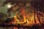 Albert Bierstadt Oregon Trail (Campfire) oil painting